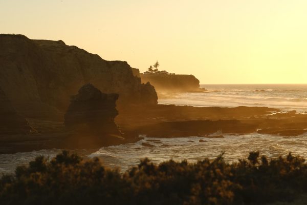 Golden hour on the cliffs of the Atlantic coast – surf camp
